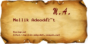 Mellik Adeodát névjegykártya